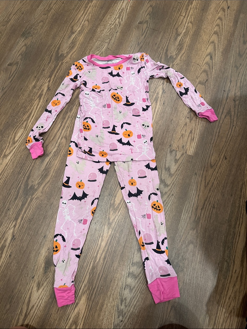 Little Sleepies Pink Halloween Print Kids Pajama Set